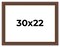 30x22 Traditional Brown Picture Frame - UV Acrylic, Foam Board Backing, Hanging Hardware